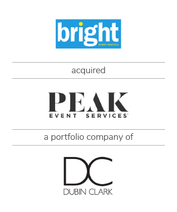 Kroll’s Transaction Advisory Practice Provided Financial Due Diligence Services to PEAK Event Services on its Sale to Bright Event Rentals